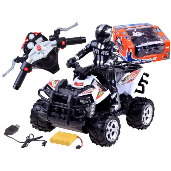Távirányítós kisautó RC Inlea4Fun QUAD CROSS COUNTRY - fehér