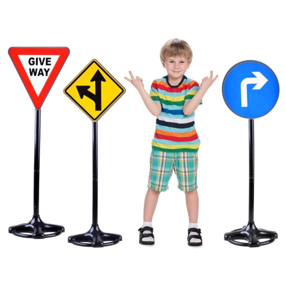 Játék közlekedési táblák 83 cm Inlea4Fun TRAFFIC SIGN 
