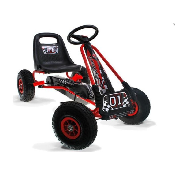 Pedálos Gokart gumi kerekekkel Inlea4Fun  SP0153 - piros