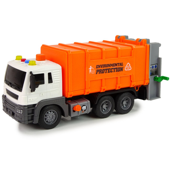 Detské smetiarske auto Inlea4Fun CITY TRUCK - oranžové