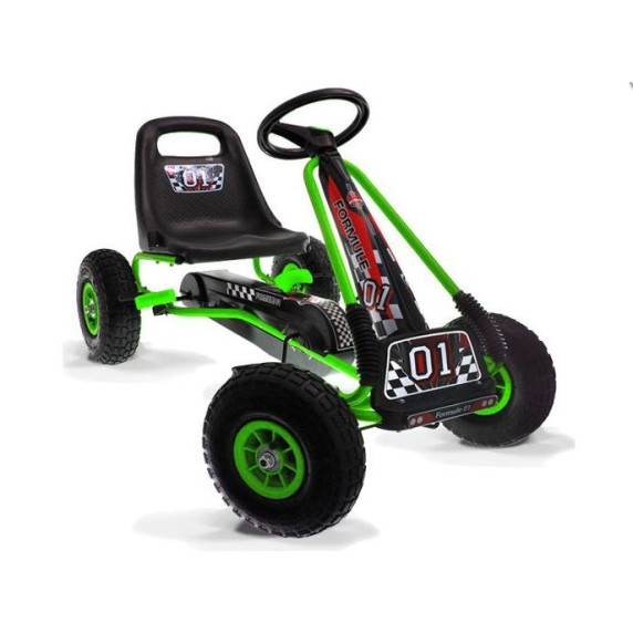 Gokart s pedálmi Inlea4Fun SP0153 - zelený
