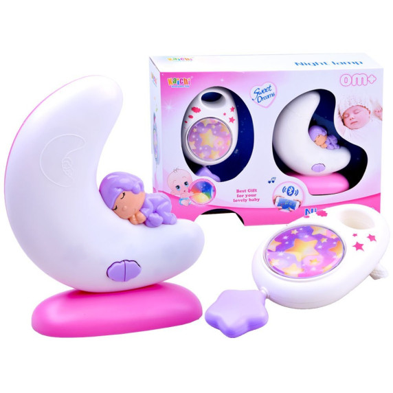 Veioză cu cutie muzicală - roz - Inlea4Fun SWEET DREAMS