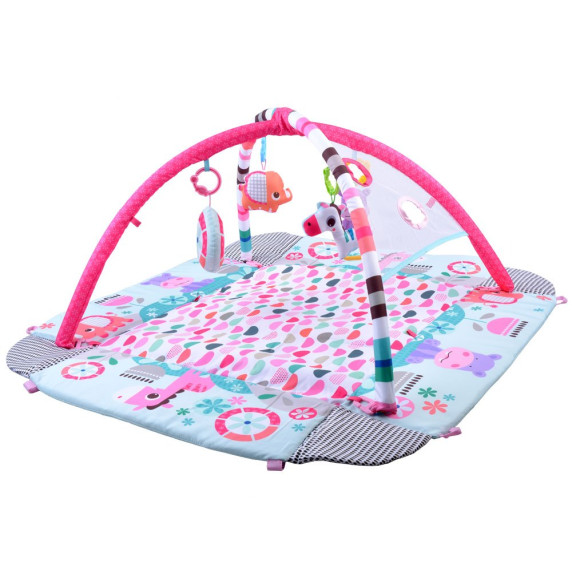Interaktív játszószőnyeg Inlea4Fun ACTIVITY GYM - szürke/rózsaszín