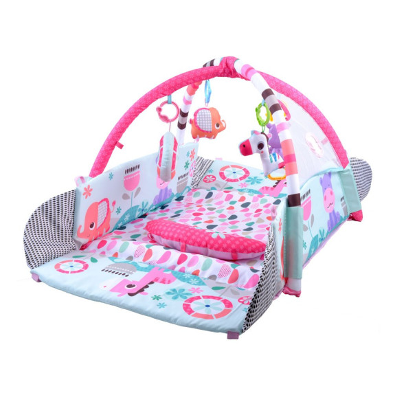 Interaktív játszószőnyeg Inlea4Fun ACTIVITY GYM - szürke/rózsaszín