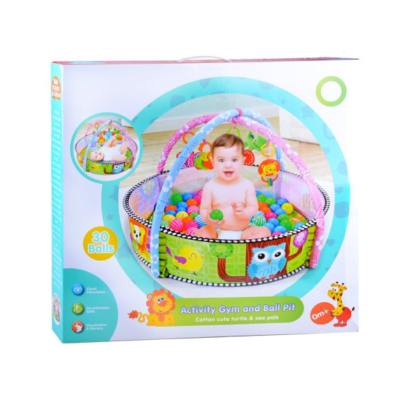 Hracia deka s farebnými loptičkami 2v1 Inlea4Fun BABY ACTIVITY
