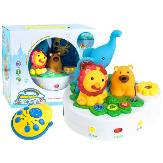 Detská nočná lampa s projektorom Inlea4Fun ANIMAL PROJEKTOR