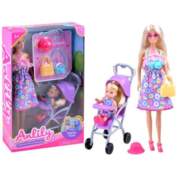 Păpușă cu bebe și cărucior Anlily Inlea4Fun 
