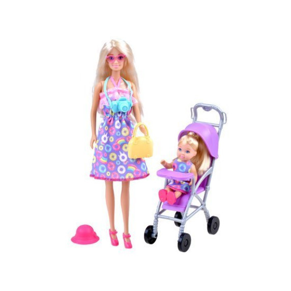 Păpușă cu bebe și cărucior Anlily Inlea4Fun 