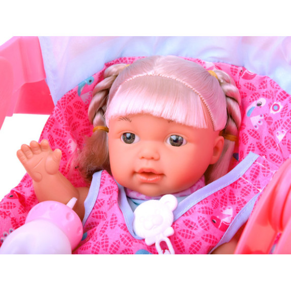 Păpușă cu scaun auto și accesorii - Inlea4Fun DOLLTOYS