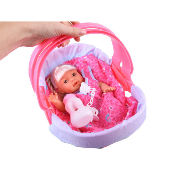 Păpușă cu scaun auto și accesorii - Inlea4Fun DOLLTOYS