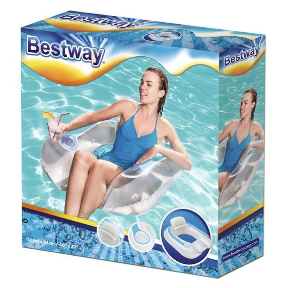 Bestway 43097 Nafukovacie plávacie kreslo 102 x 94 cm - biele