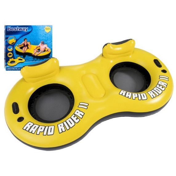 BESTWAY nafukovací ostrovček Rapid Rider X2 251 x 132 cm - žltý 43113