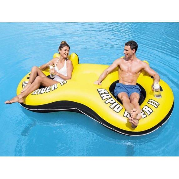 BESTWAY nafukovací ostrovček Rapid Rider X2 251 x 132 cm - žltý 43113