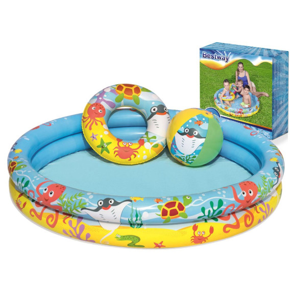 Piscină gonflabilă pentru copii cu colac și minge - BESTWAY