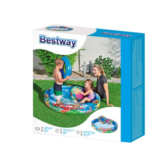 Piscină gonflabilă pentru copii cu colac și minge - BESTWAY