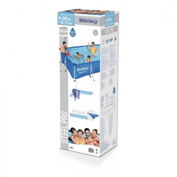 Piscină cu cadru metalic - 400x211x81 cm - BESTWAY 56405