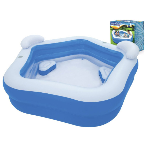 BESTWAY veľký detský bazén Family Fun so sedadlami 213 x 206 x 69 cm 54153