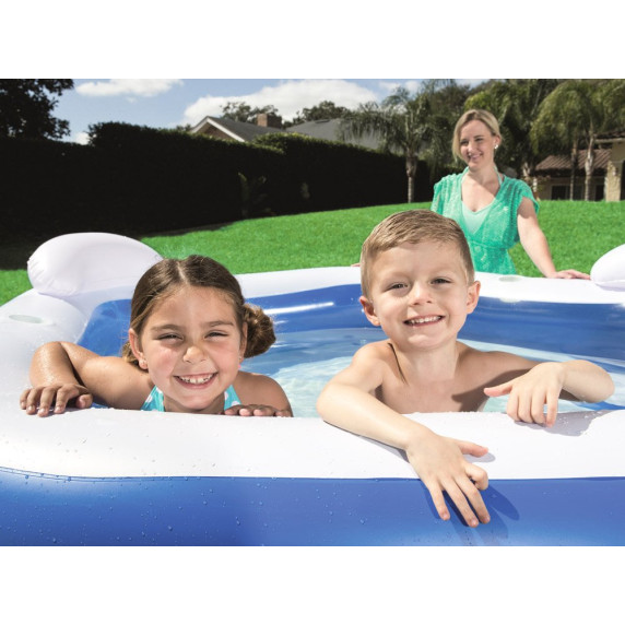 BESTWAY veľký detský bazén Family Fun so sedadlami 213 x 206 x 69 cm 54153
