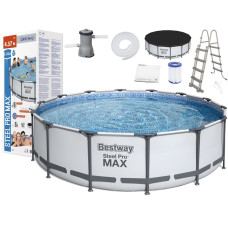 Medence papírszűrős vízforgatóval 457x122 cm BESTWAY 56438 Steel Pro - 