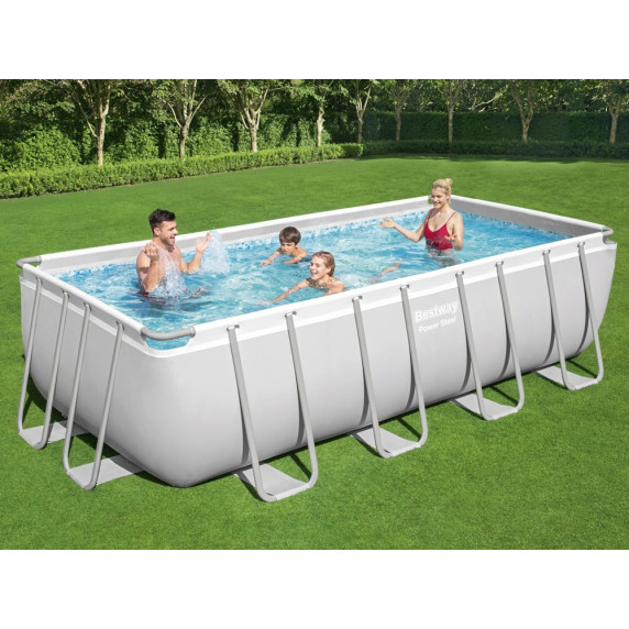 Fémvázas medence homokszűrős vízforgatóval Bestway Power Steel 488x244x122 cm