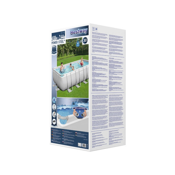 Fémvázas medence homokszűrős vízforgatóval Bestway Power Steel 488x244x122 cm