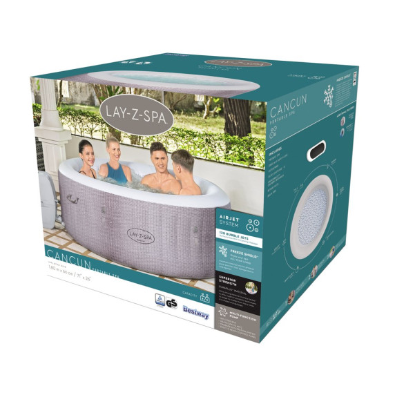 Piscină hidromasaj/jacuzzi gonflabil - 180x66 cm - BESTWAY 60003 Lay-Z-Spa CANCUN 