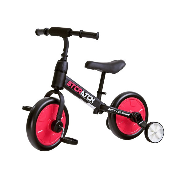 Detské cykloodrážadlo Stcratck 3 v 1 Inlea4Fun - Čierna/červená