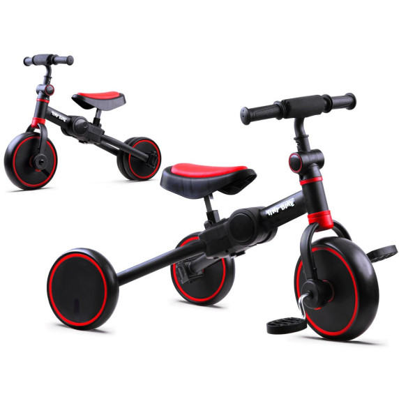 Detská trojkolka a odrážadlo 3 v 1 TINY BIKE - červené