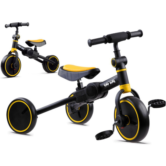 Tricicletă și bicicletă fără pedale 3in1 Tiny Bike - galben/negru