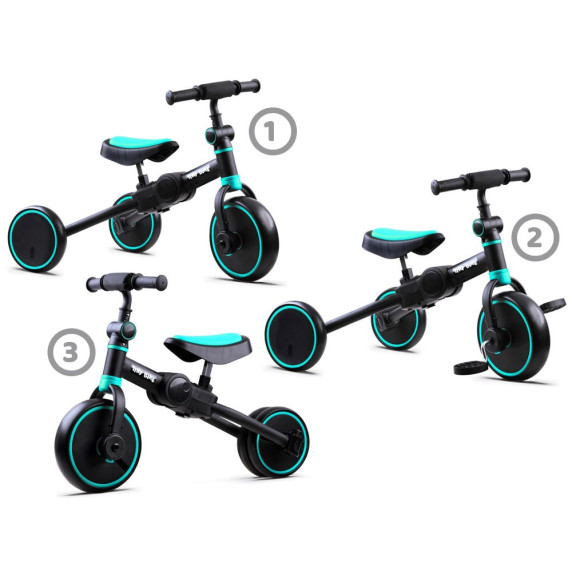 Detská trojkolka a odrážadlo 3 v 1 TINY BIKE - mätové