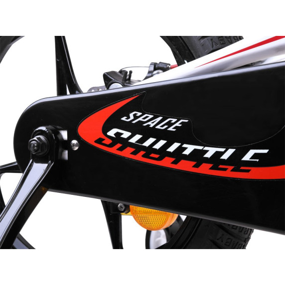 Detský bicykel RoyalBaby  Rower 14" Space Shuttle RB14-22 s vodiacou tyčou - biely