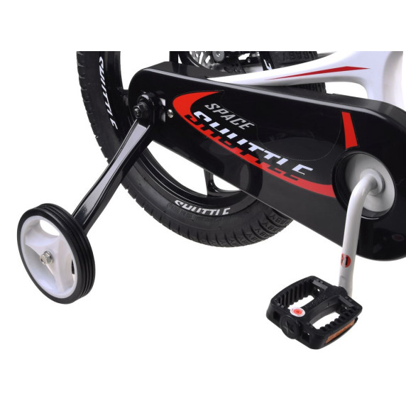 Detský bicykel RoyalBaby  Rower 14" Space Shuttle RB14-22 s vodiacou tyčou - biely