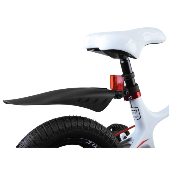 Detský bicykel RoyalBaby  Rower 14" Space Shuttle RB14-22 s vodiacou tyčou - biely