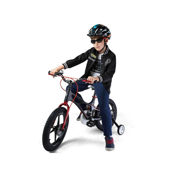 Detský bicykel RoyalBaby  Rower 14" Space Shuttle RB14-22 s vodiacou tyčou - biely