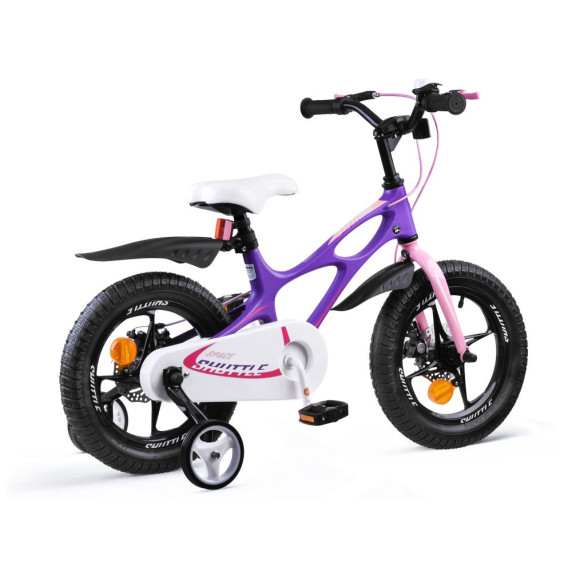 Gyerek bicikli ROYALBABY Rower 14" Space Shuttle RB14-22 + szülőkar - lila