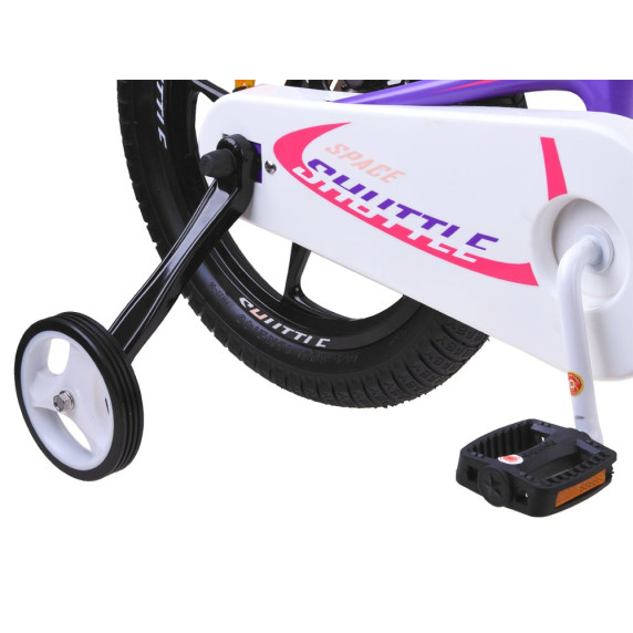 Gyerek bicikli ROYALBABY Rower 14" Space Shuttle RB14-22 + szülőkar - lila