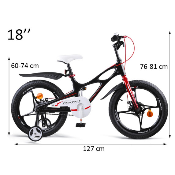 Gyerek bicikli ROYALBABY Rower 18" Space Shuttle RB18-22  - fekete