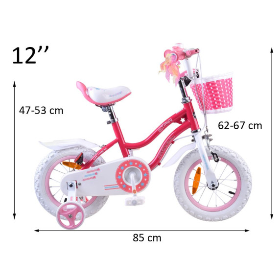 Gyerek bicikli ROYALBABY Star Girl 12" RB12G-1 - rózsaszín