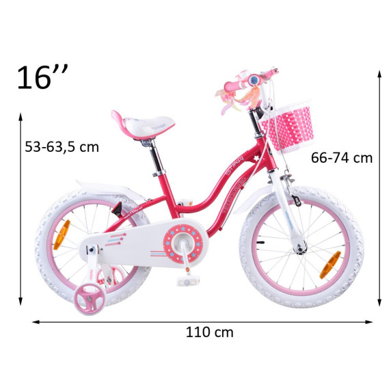 Gyerek bicikli ROYALBABY Star Girl 16" RB16G-1 - rózsaszín