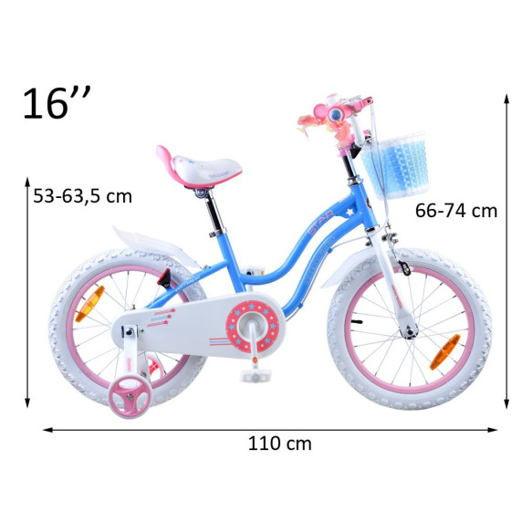 Detský bicykel ROYALBABY Star Girl 16" RB16G-1 - modrý