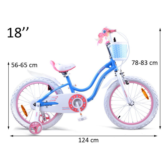 Gyerek bicikli ROYALBABY Star Girl 18" RB18G-1 - kék