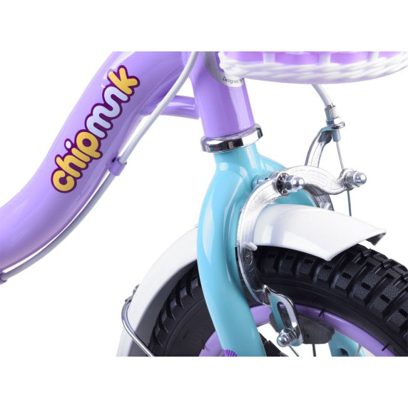 Detský bicykel ROYALBABY Chipmunk  MM 12" CM12-2 s vodiacou tyčou - fialový