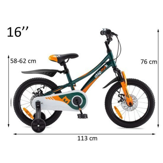 Bicicletă copii Royalbaby Explorer 16" CM16-3 – verde/portocaliu