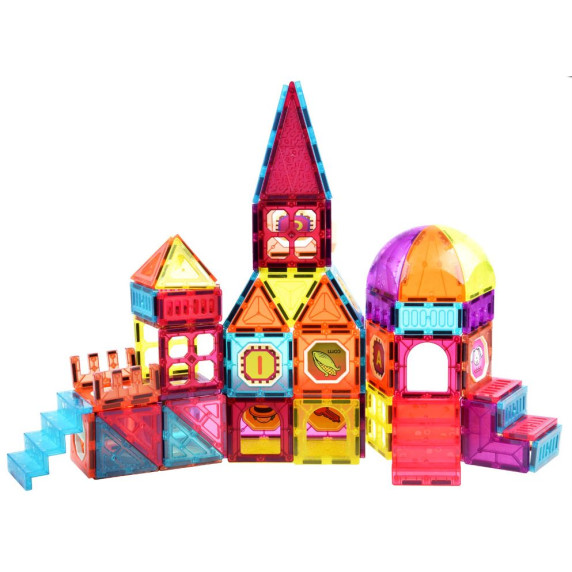 Mágneses építőjáték 111 darabos Inlea4Fun MAGNETIC DIY