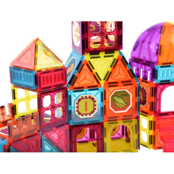 Mágneses építőjáték 111 darabos Inlea4Fun MAGNETIC DIY