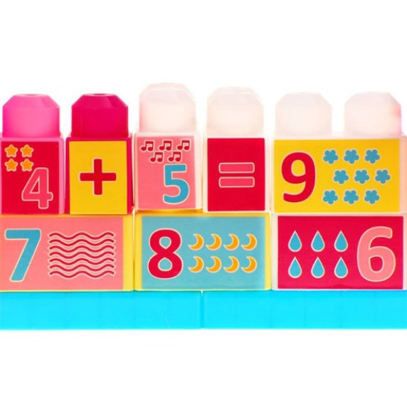 Építőkocka készlet 35 darabos Inlea4Fun PINK - Rózsaszín