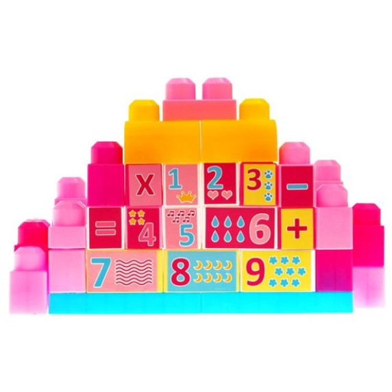 Építőkocka készlet 35 darabos Inlea4Fun PINK - Rózsaszín