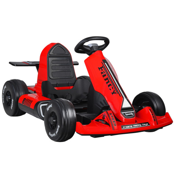 Elektrický gokart s diaľkovým ovládačom Fancy - červený