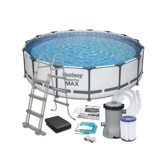 Medence papírszűrős vízforgatóval 457x107 cm BESTWAY 56488 Steel Pro MAX