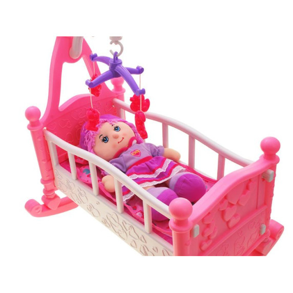 Játékbölcső babáknak Inlea4Fun BABY BED - rózsaszín